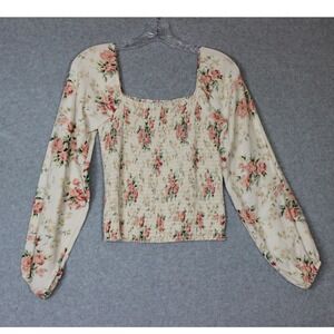 American Eagle LS Womens Floral Blouse Size‎ Small